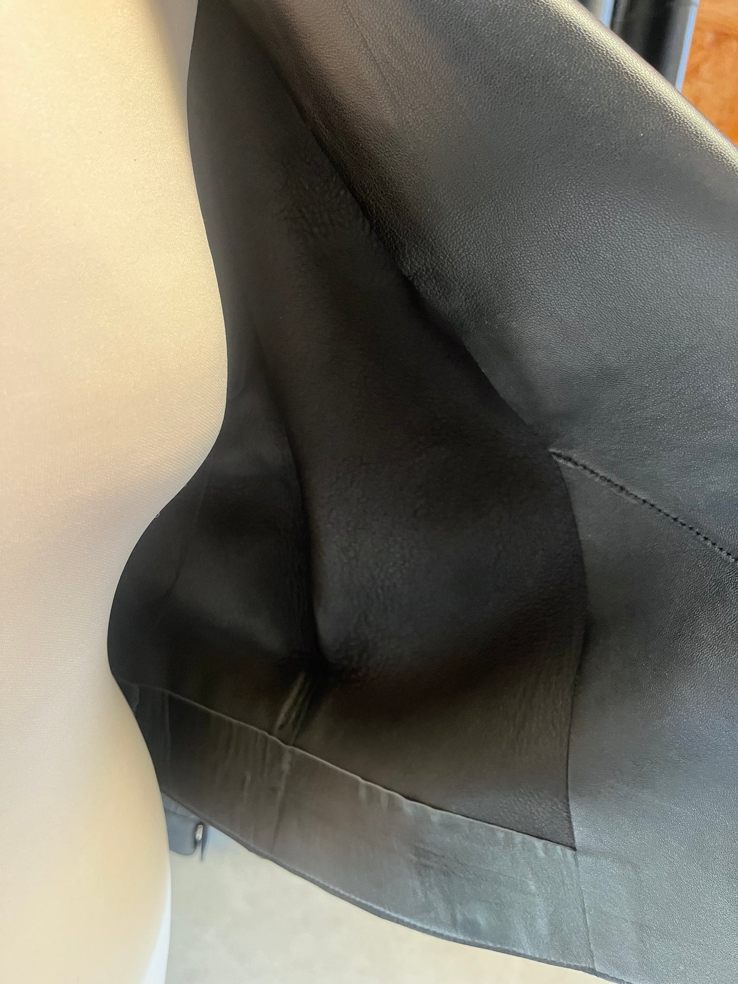 Veste en cuir véritable noir