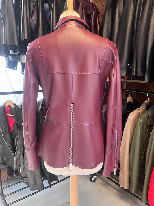 Veste en cuir véritable