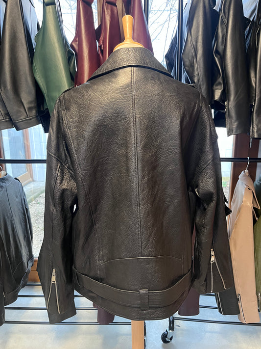 Perfecto noir cuir véritable