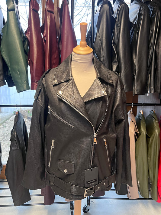 Perfecto noir cuir véritable